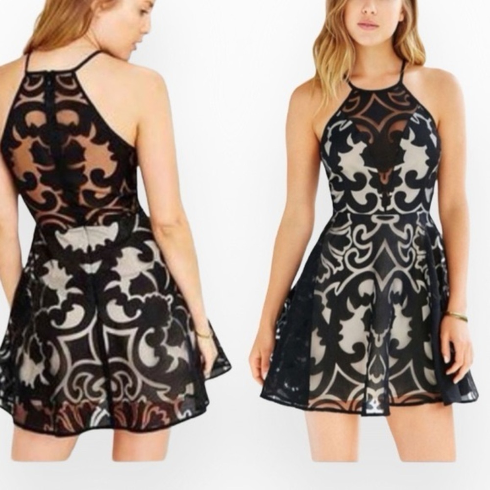 Keepsake The Label Romantic Rebel Sheer Mini Dress Size Xsmall